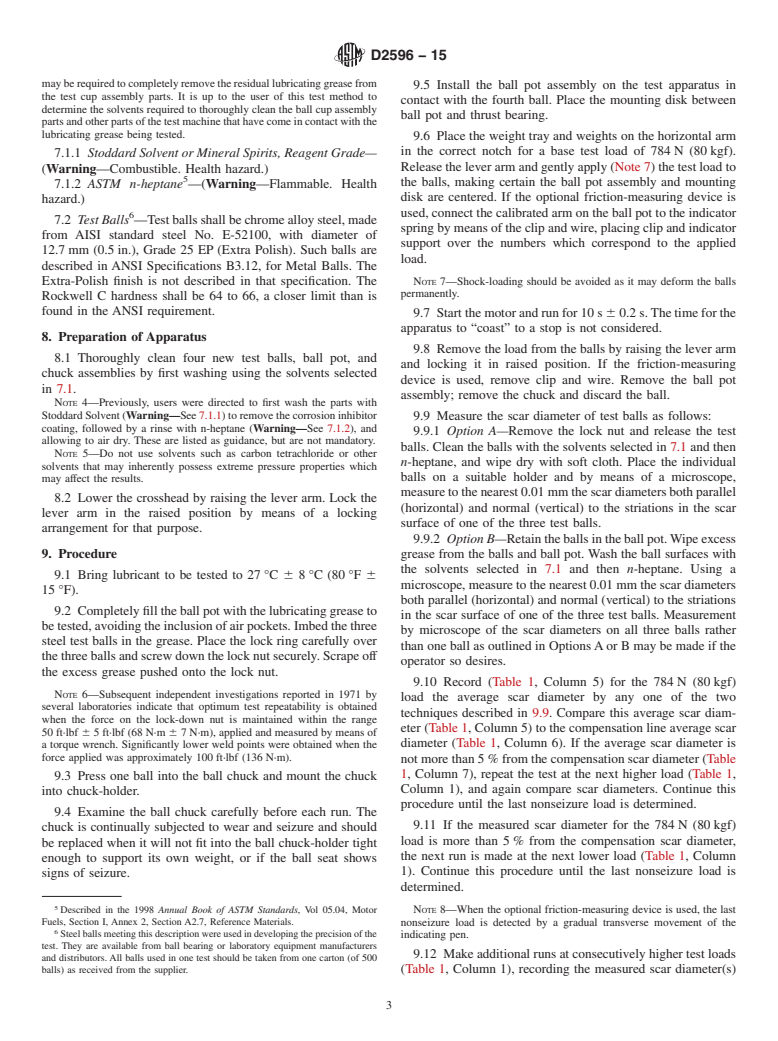 ASTM D2596-15 - Standard Test Method for  Measurement of Extreme-Pressure Properties of Lubricating Grease   (Four-Ball Method)