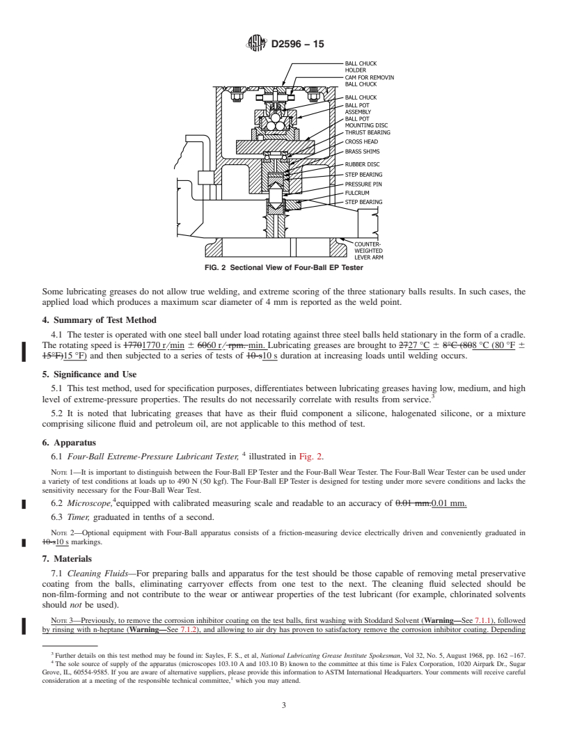 REDLINE ASTM D2596-15 - Standard Test Method for  Measurement of Extreme-Pressure Properties of Lubricating Grease   (Four-Ball Method)