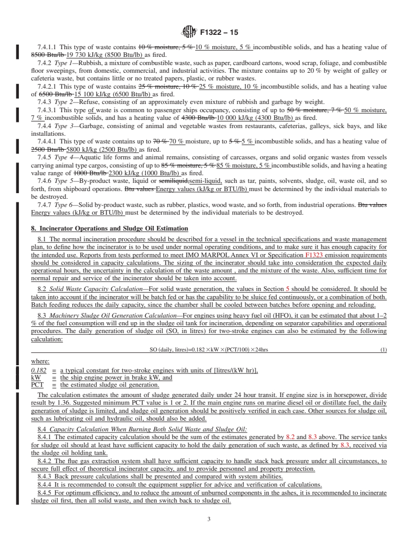 REDLINE ASTM F1322-15 - Standard Guide for  Selection of Shipboard Incinerators