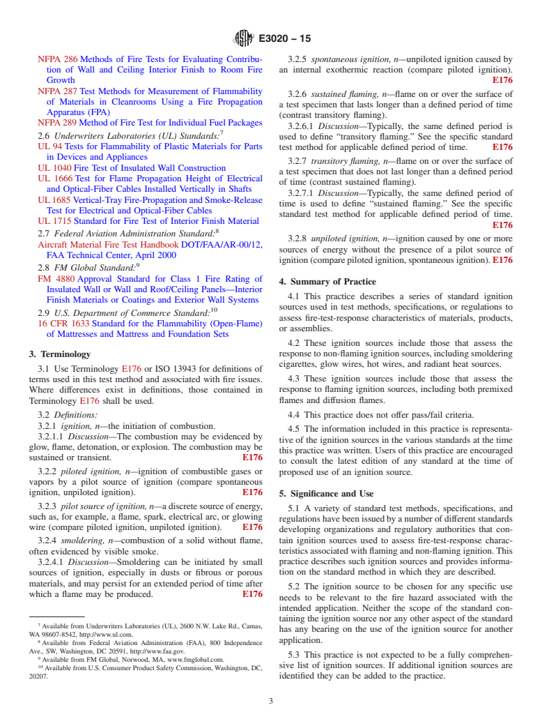 ASTM E3020-15 - Standard Practice for Ignition Sources