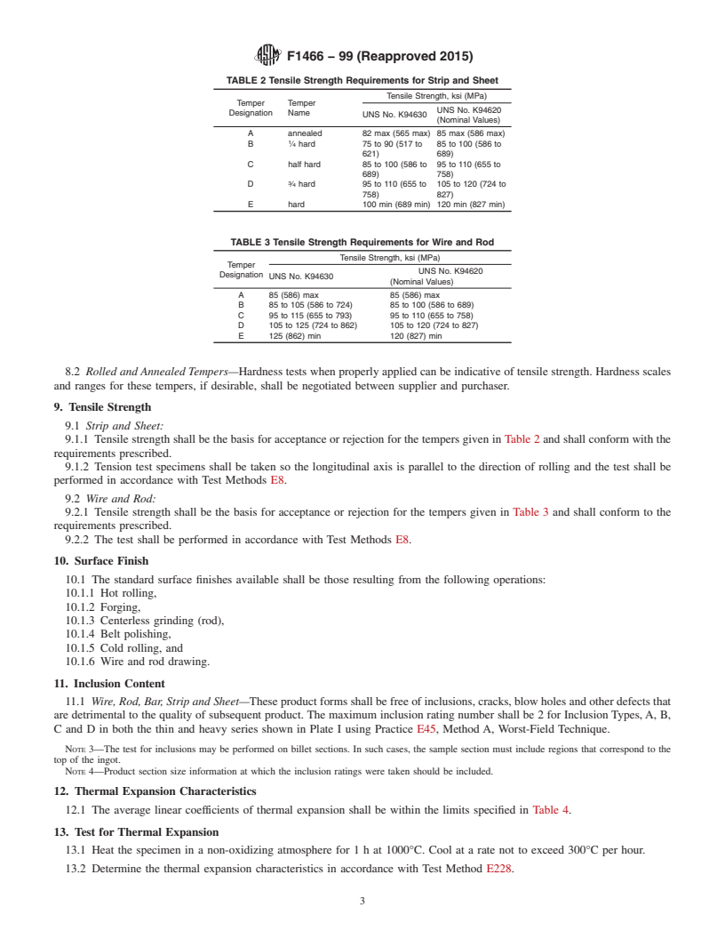 REDLINE ASTM F1466-99(2015) - Standard Specification for  Iron-Nickel-Cobalt Alloys for Metal-to-Ceramic Sealing Applications