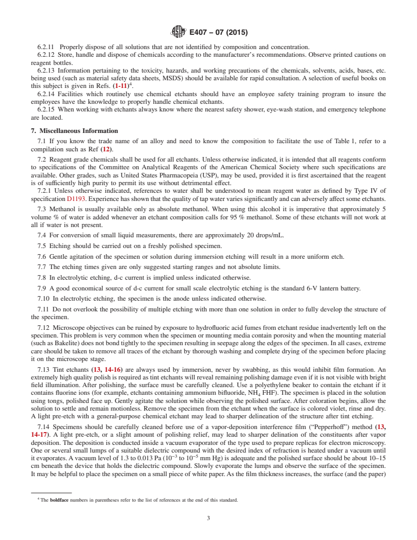 REDLINE ASTM E407-07(2015) - Standard Practice for  Microetching Metals and Alloys