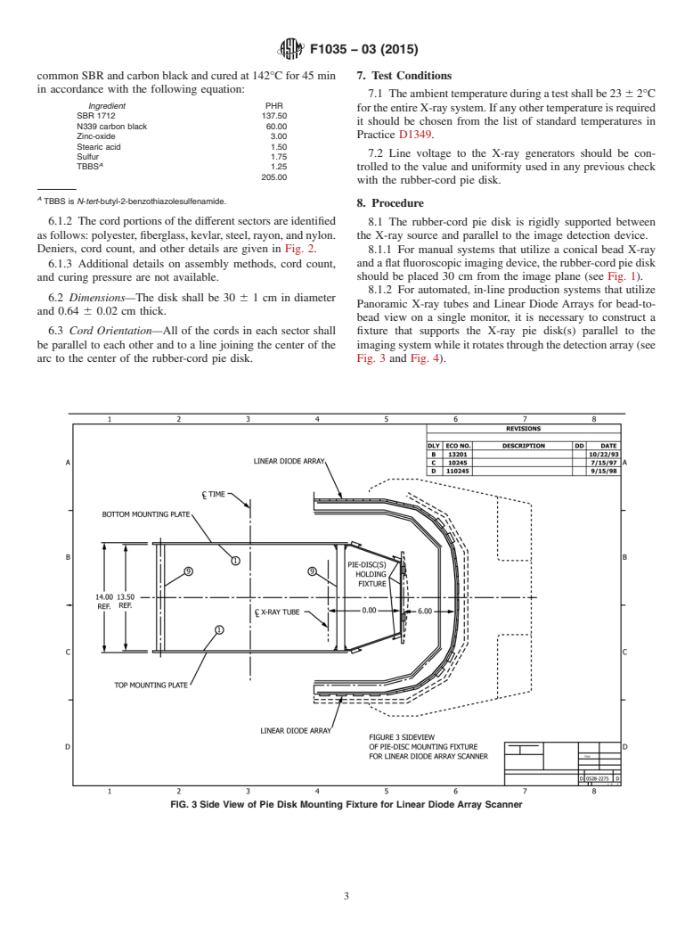 ASTM F1035-03(2015) - Standard Practice for  Use of Rubber-Cord Pie Disk to Demonstrate the Discernment  Capability of a Tire X-ray Imaging System