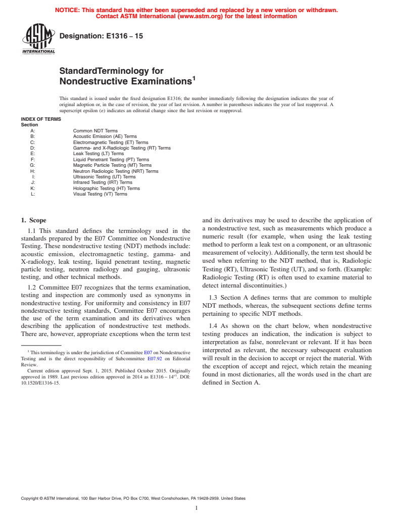 ASTM E1316-15 - Standard Terminology for  Nondestructive Examinations