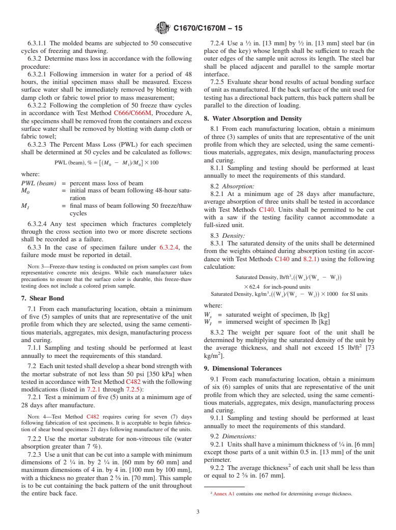 ASTM C1670/C1670M-15 - Standard Specification for Adhered Manufactured Stone Masonry Veneer Units