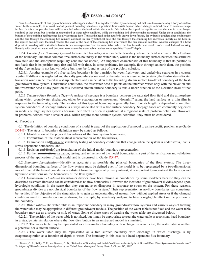 REDLINE ASTM D5609-94(2015)e1 - Standard Guide for  Defining Boundary Conditions in Groundwater Flow Modeling