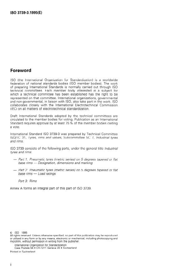 ISO 3739-3:1995 ISO 3739-3:1995 - Industrial tyres and rims - Page 2 preview