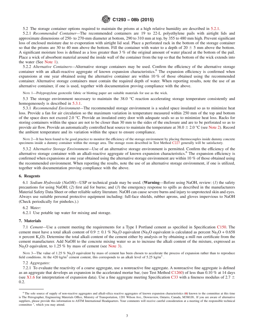 REDLINE ASTM C1293-08b(2015) - Standard Test Method for  Determination of Length Change of Concrete Due to Alkali-Silica  Reaction