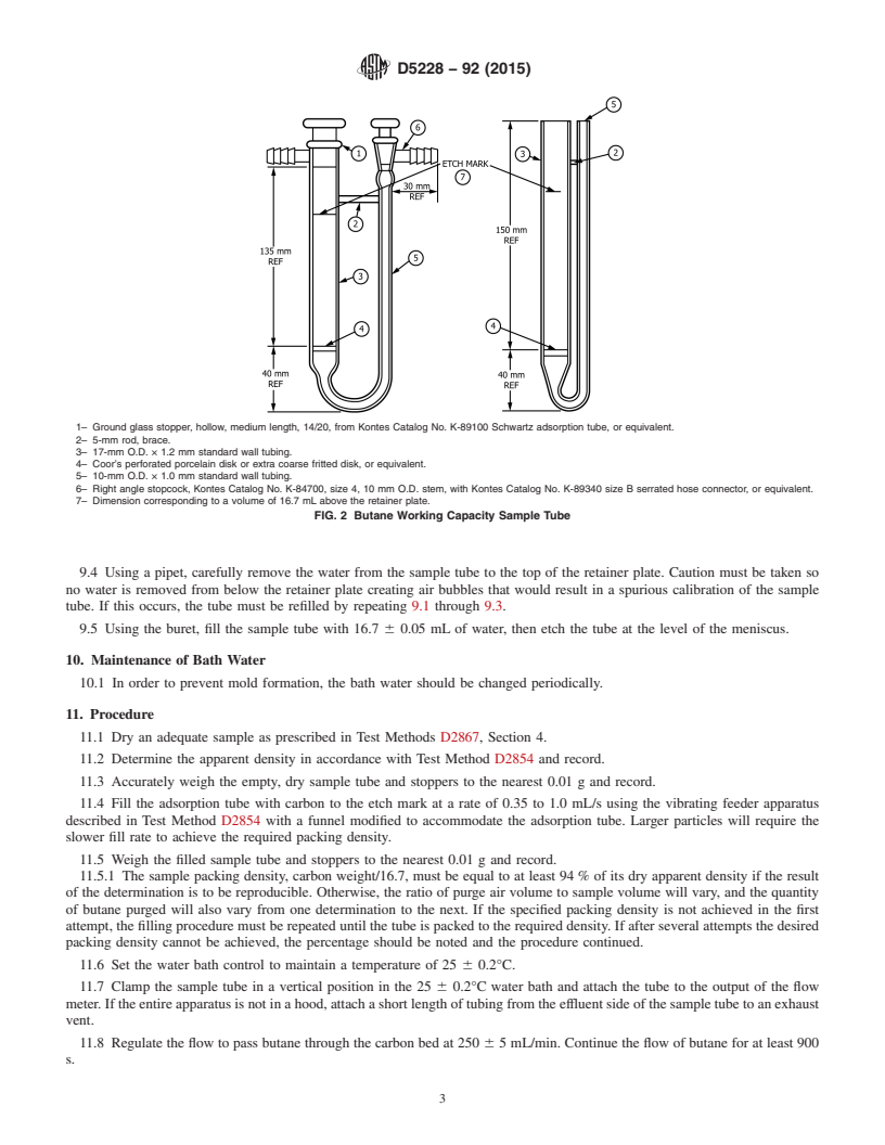 REDLINE ASTM D5228-92(2015) - Standard Test Method for Determination of Butane Working Capacity of Activated Carbon