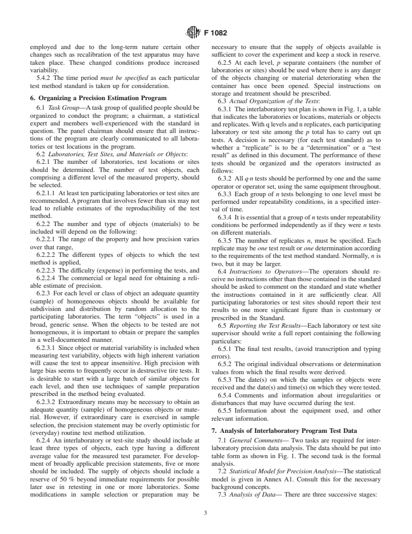 ASTM F1082-00(2000) - Standard Practice for Tires-Determining Precision for Test Method Standards (Withdrawn 2006)