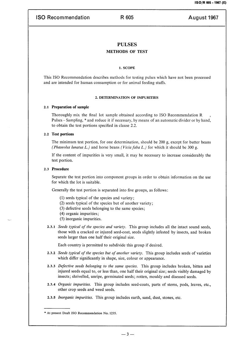 ISO/R 605:1967 - Title missing - Legacy paper document
Released:1/1/1967