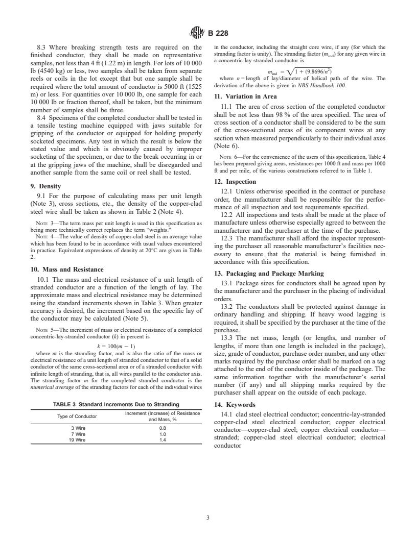 ASTM B228-02 - Standard Specification for Concentric-Lay-Stranded Copper-Clad Steel Conductors