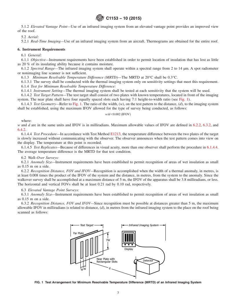 REDLINE ASTM C1153-10(2015) - Standard Practice for Location of Wet Insulation in Roofing Systems Using Infrared  Imaging