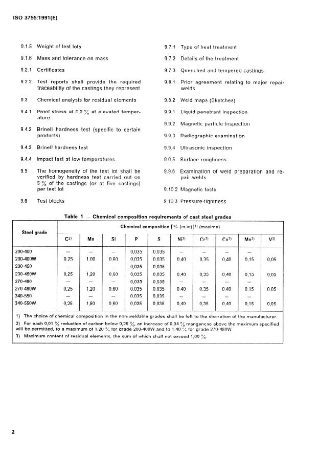 ISO 3755:1991 ISO 3755:1991 - Cast carbon steels for general engineering purposes - Page 4 preview