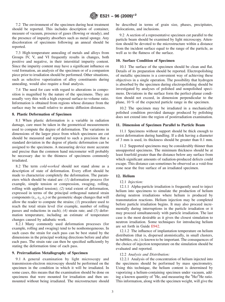 ASTM E521-96(2009)e2 - Standard Practice for  Neutron Radiation Damage Simulation by Charged-Particle Irradiation