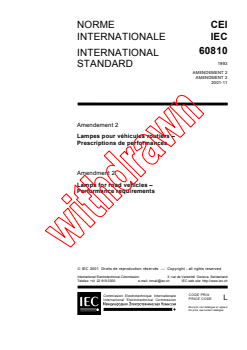 IEC 60810:1993/AMD2:2001 IEC 60810:1993/AMD2:2001 - Amendment 2 - Lamps for road vehicles - Performance requirements
Released:11/8/2001
Isbn:2831860709 - Page 1 preview