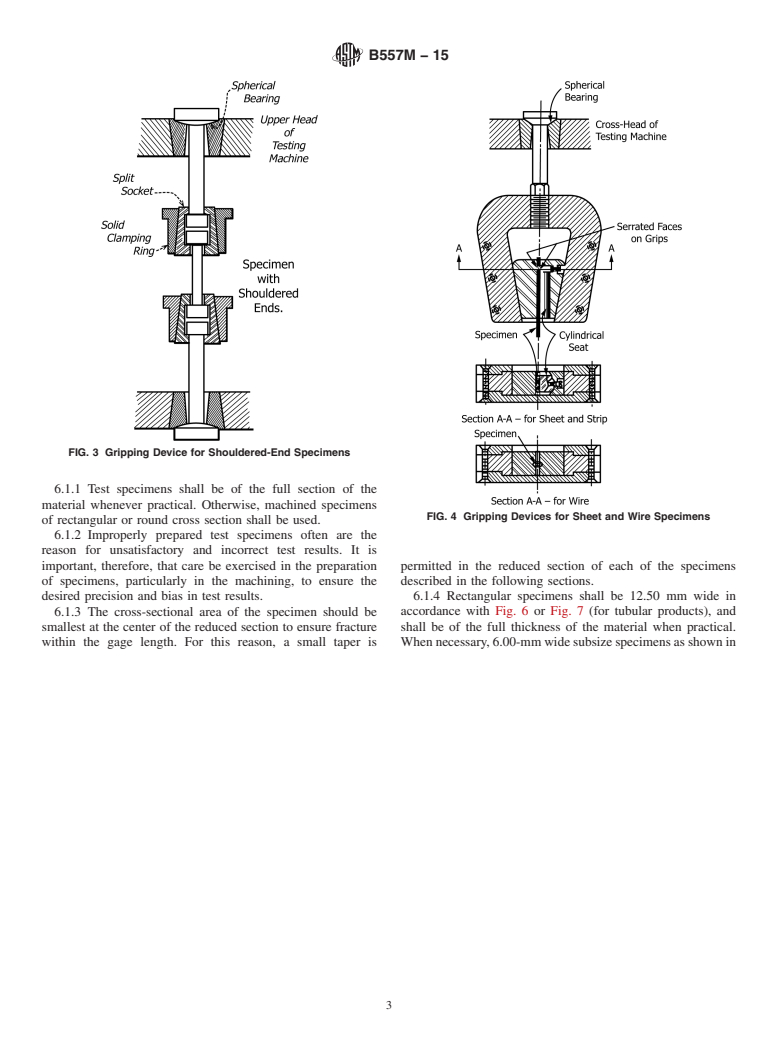 ASTM B557M-15 - Standard Test Methods for Tension Testing Wrought and Cast Aluminum- and Magnesium-Alloy  Products (Metric)