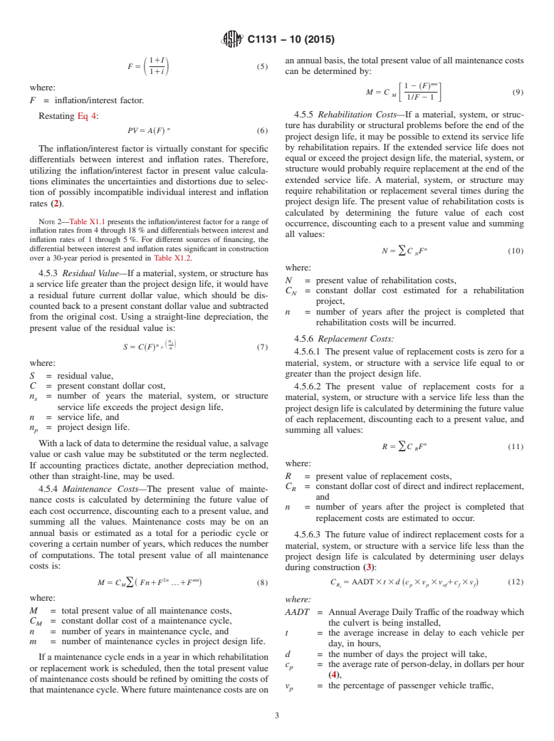 ASTM C1131-10(2015) - Standard Practice for  Least Cost (Life Cycle) Analysis of Concrete Culvert, Storm   Sewer, and Sanitary Sewer Systems