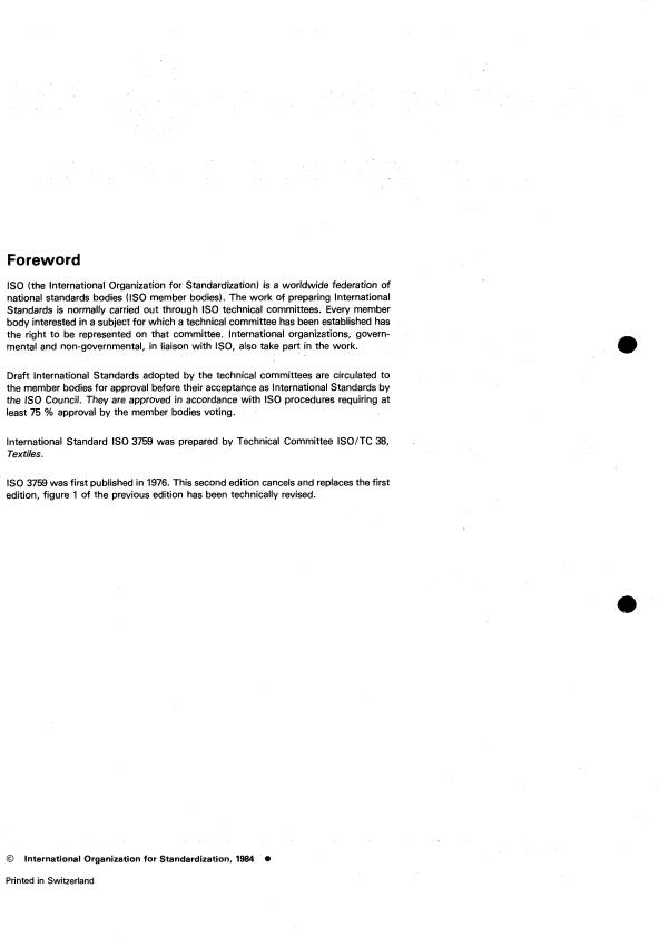 ISO 3759:1984 ISO 3759:1984 - Textiles -- Preparation, marking and measuring of fabric specimens and garments in tests for determination of dimensional change - Page 2 preview
