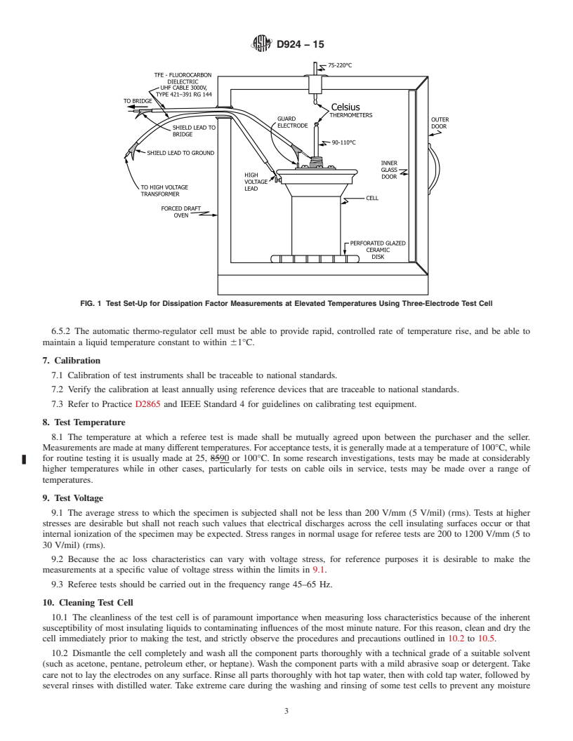 REDLINE ASTM D924-15 - Standard Test Method for  Dissipation Factor (or Power Factor) and Relative Permittivity   (Dielectric Constant) of Electrical Insulating Liquids