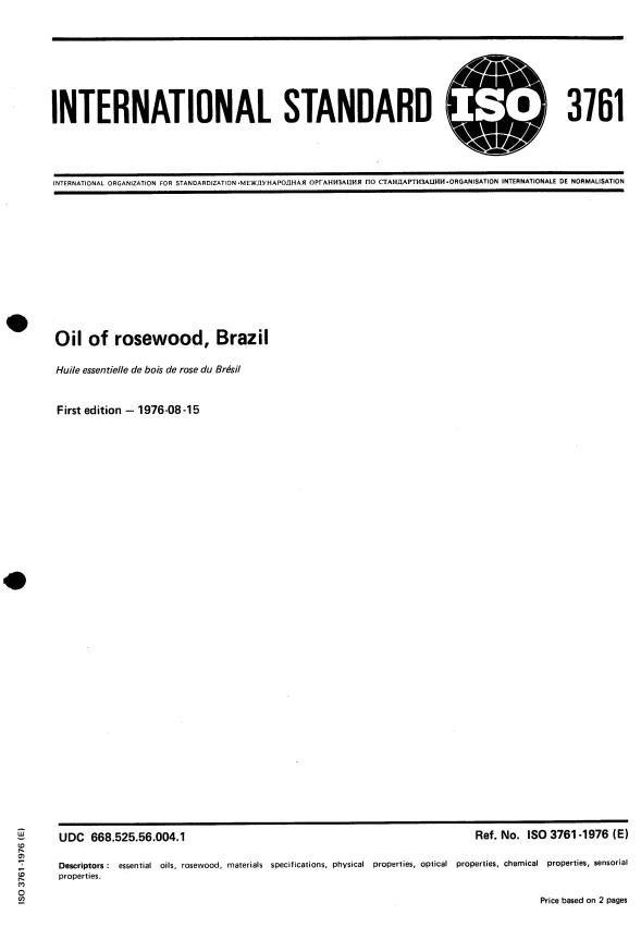 ISO 3761:1976 - Oil of rosewood, Brazil