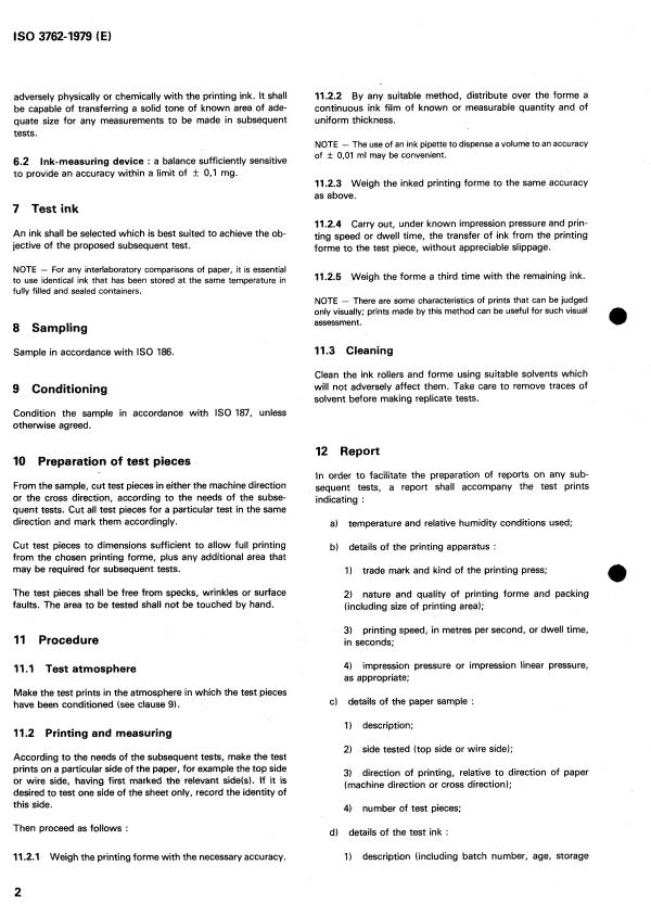 ISO 3762:1979 ISO 3762:1979 - Paper -- Preparation of a letterpress print for test purposes - Page 4 preview