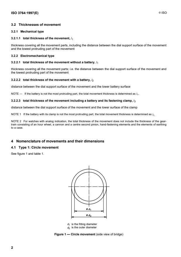 ISO 3764:1997 ISO 3764:1997 - Timekeeping instruments -- Movements -- Forms, dimensions and nomenclature - Page 4 preview