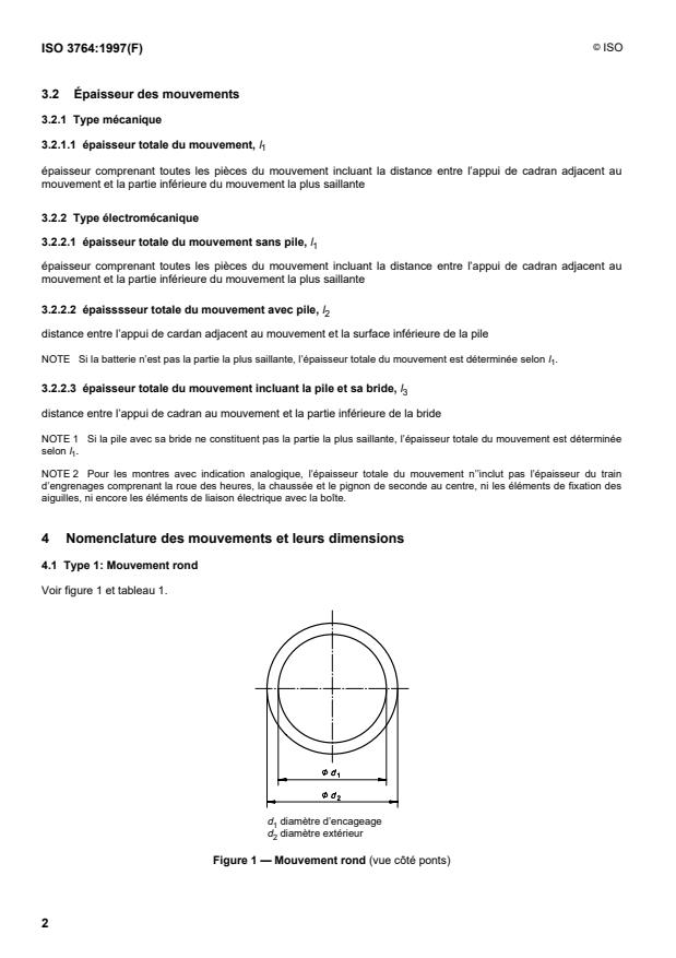 ISO 3764:1997 ISO 3764:1997 - Instruments horaires -- Mouvements -- Formes, dimensions et nomenclature - Page 4 preview