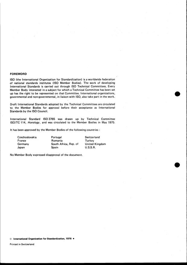 ISO 3765:1976 ISO 3765:1976 - Timekeeping instruments -- Wristwatch cases -- Dimensions of fastening elements for bracelets - Page 2 preview