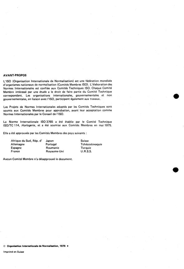 ISO 3765:1976 ISO 3765:1976 - Instruments horaires -- Boîtes de montres- bracelets -- Dimensions de raccordement pour les bracelets - Page 2 preview