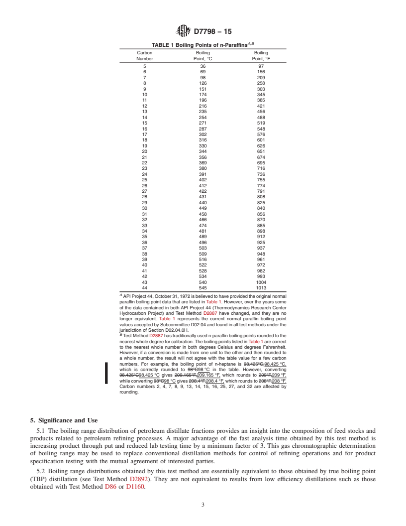 REDLINE ASTM D7798-15 - Standard Test Method for Boiling Range Distribution of Petroleum Distillates with Final  Boiling Points up to 538&#x2009;&#xb0;C by Ultra Fast Gas Chromatography  (UF GC)