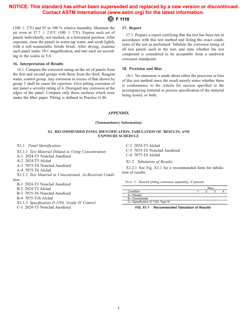 ASTM F1110-90(1998) - Standard Test Method for Sandwich Corrosion Test