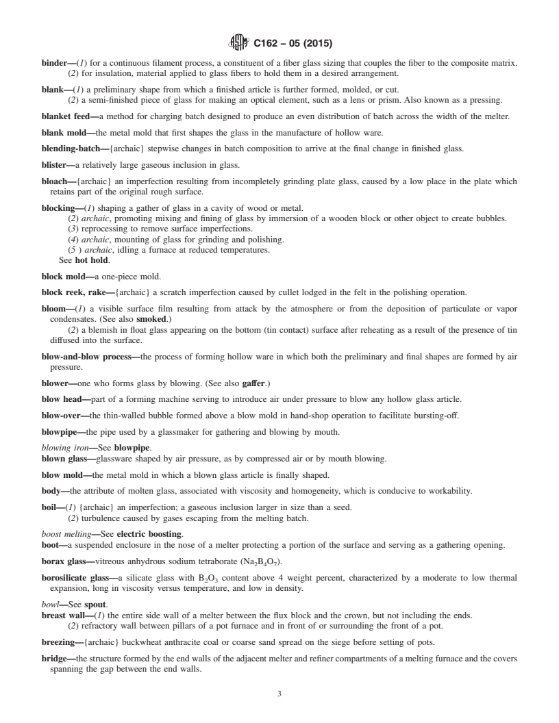 REDLINE ASTM C162-05(2015) - Standard Terminology of<brk type="line"/>  Glass and Glass Products