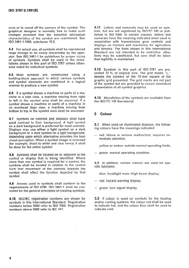 ISO 3767-2:1991 ISO 3767-2:1991 - Tractors, machinery for agriculture and forestry, powered lawn and garden equipment -- Symbols for operator controls and other displays - Page 4 preview