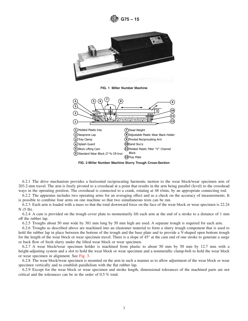 REDLINE ASTM G75-15 - Standard Test Method for  Determination of Slurry Abrasivity (Miller Number) and Slurry  Abrasion Response of Materials (SAR Number)