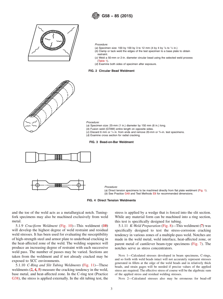 ASTM G58-85(2015) - Standard Practice for  Preparation of Stress-Corrosion Test Specimens for Weldments