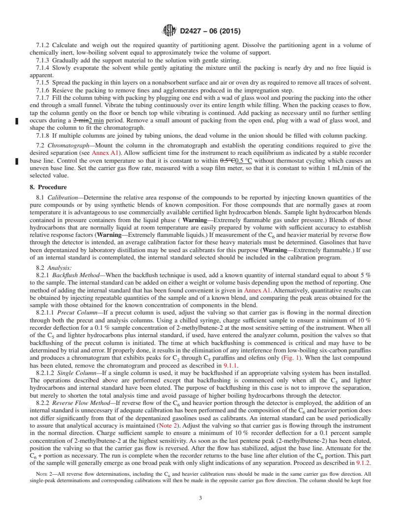 REDLINE ASTM D2427-06(2015) - Standard Test Method for  Determination of C<inf>2</inf> through C<inf>5</inf> Hydrocarbons   in Gasolines by Gas Chromatography