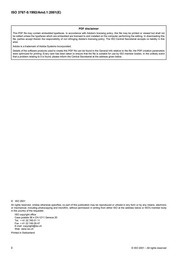 ISO 3767-5:1992/Amd 1:2001 ISO 3767-5:1992/Amd 1:2001 - Revised and additional symbols - Page 2 preview