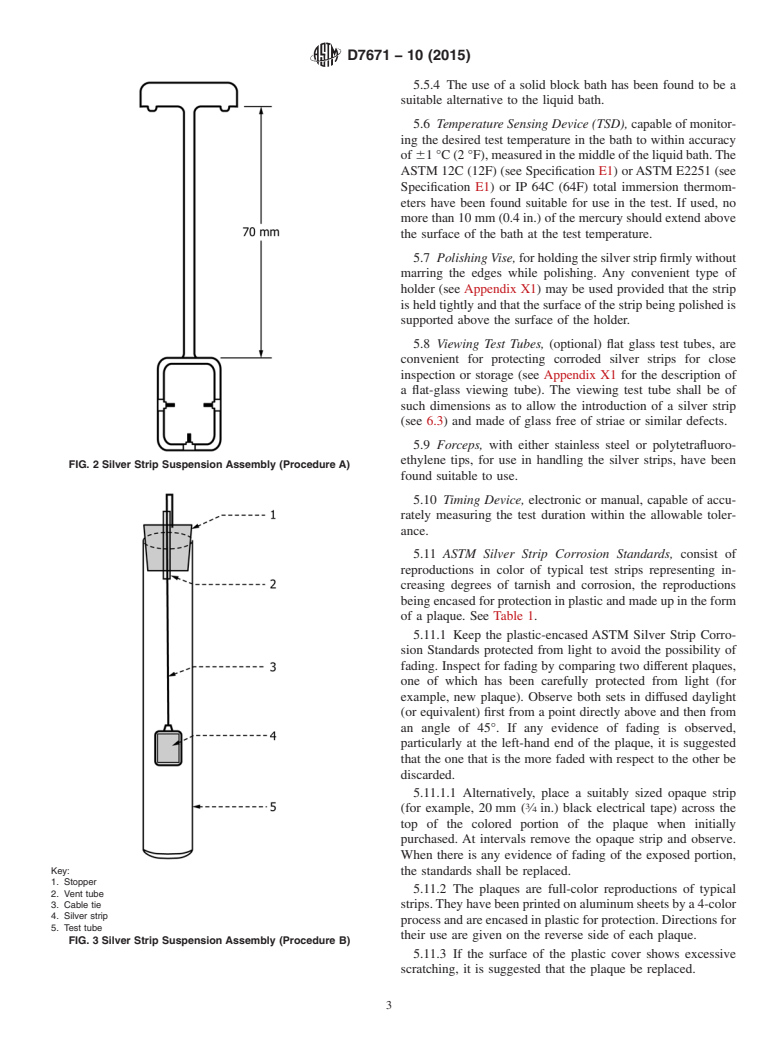 ASTM D7671-10(2015) - Standard Test Method for  Corrosiveness to Silver by Automotive Spark&#x2013;Ignition  Engine Fuel&#x2013;Silver Strip Method