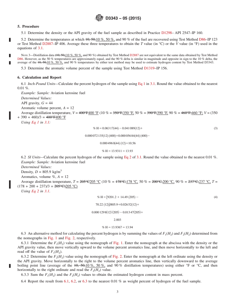 REDLINE ASTM D3343-05(2015) - Standard Test Method for  Estimation of Hydrogen Content of Aviation Fuels