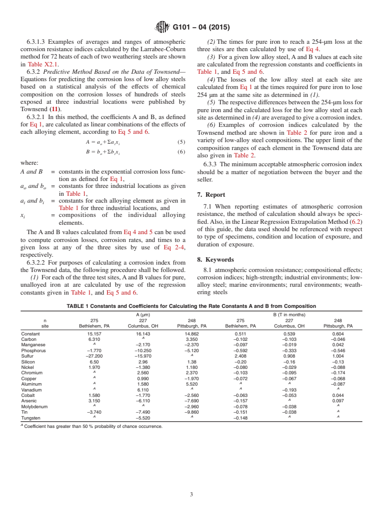 ASTM G101-04(2015) - Standard Guide for Estimating the Atmospheric Corrosion Resistance of Low-Alloy  Steels