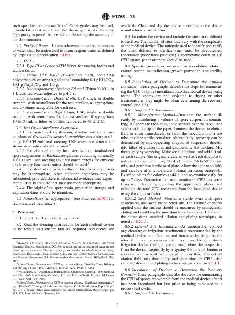 ASTM E1766-15 - Standard Test Method for  Determination of Effectiveness of Sterilization Processes for  Reusable Medical Devices (Withdrawn 2023)