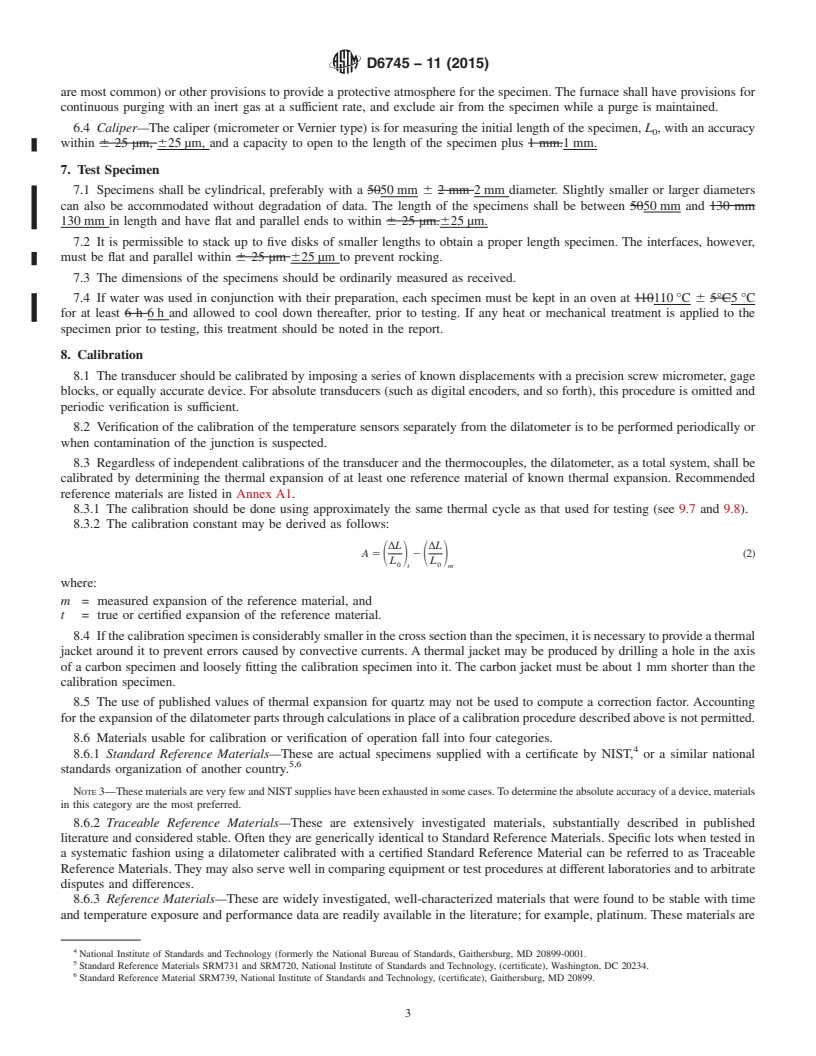 REDLINE ASTM D6745-11(2015) - Standard Test Method for  Linear Thermal Expansion of Electrode Carbons