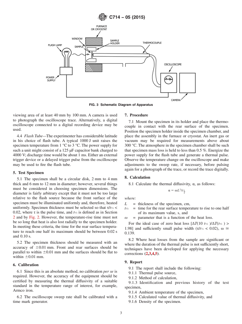 ASTM C714-05(2015) - Standard Test Method for  Thermal Diffusivity of Carbon and Graphite by Thermal Pulse  Method