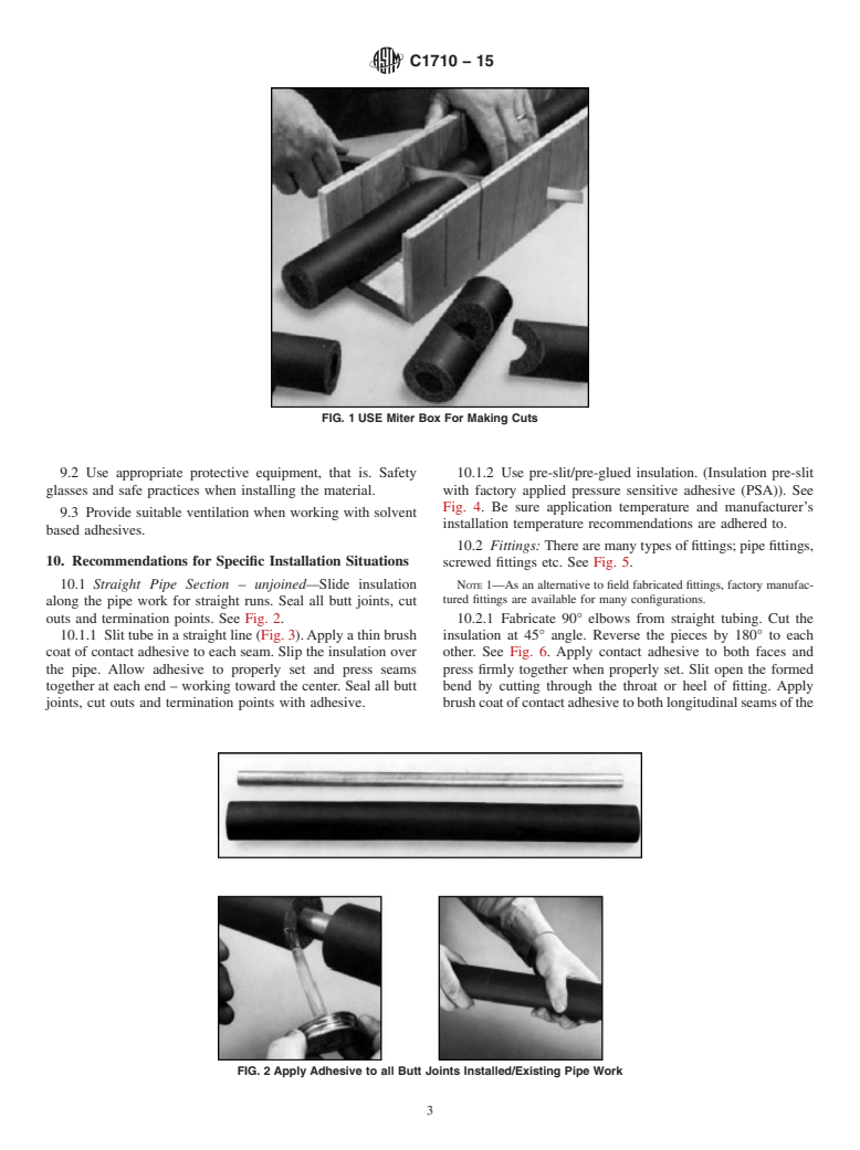 ASTM C1710-15 - Standard Guide for  Installation of Flexible Closed Cell Preformed Insulation in  Tube and Sheet Form