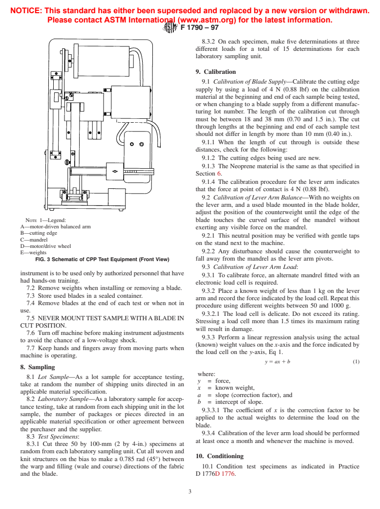 ASTM F1790-97 - Standard Test Method for Measuring Cut Resistance of Materials Used in Protective Clothing