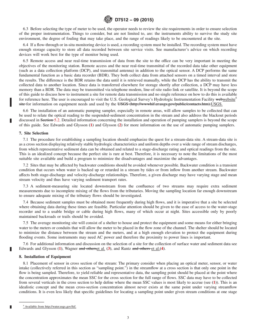 REDLINE ASTM D7512-09(2015) - Standard Guide for  Monitoring of Suspended-Sediment Concentration in Open Channel   Flow Using Optical Instrumentation