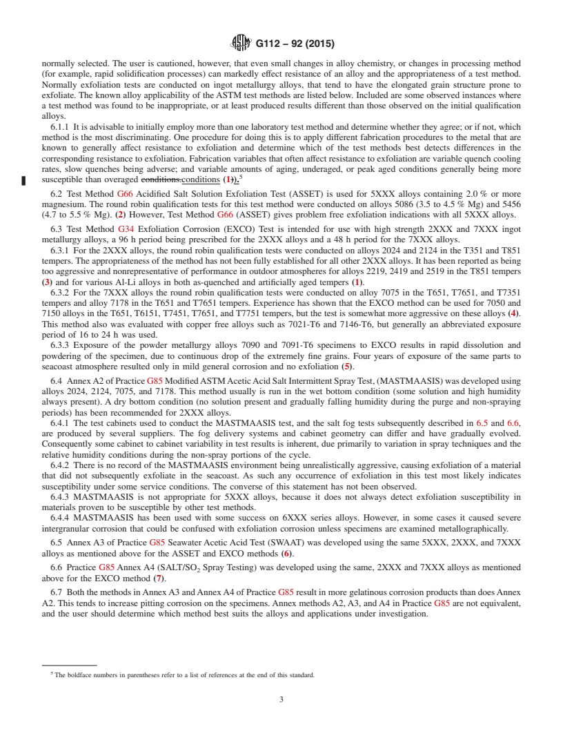 REDLINE ASTM G112-92(2015) - Standard Guide for  Conducting Exfoliation Corrosion Tests in Aluminum Alloys