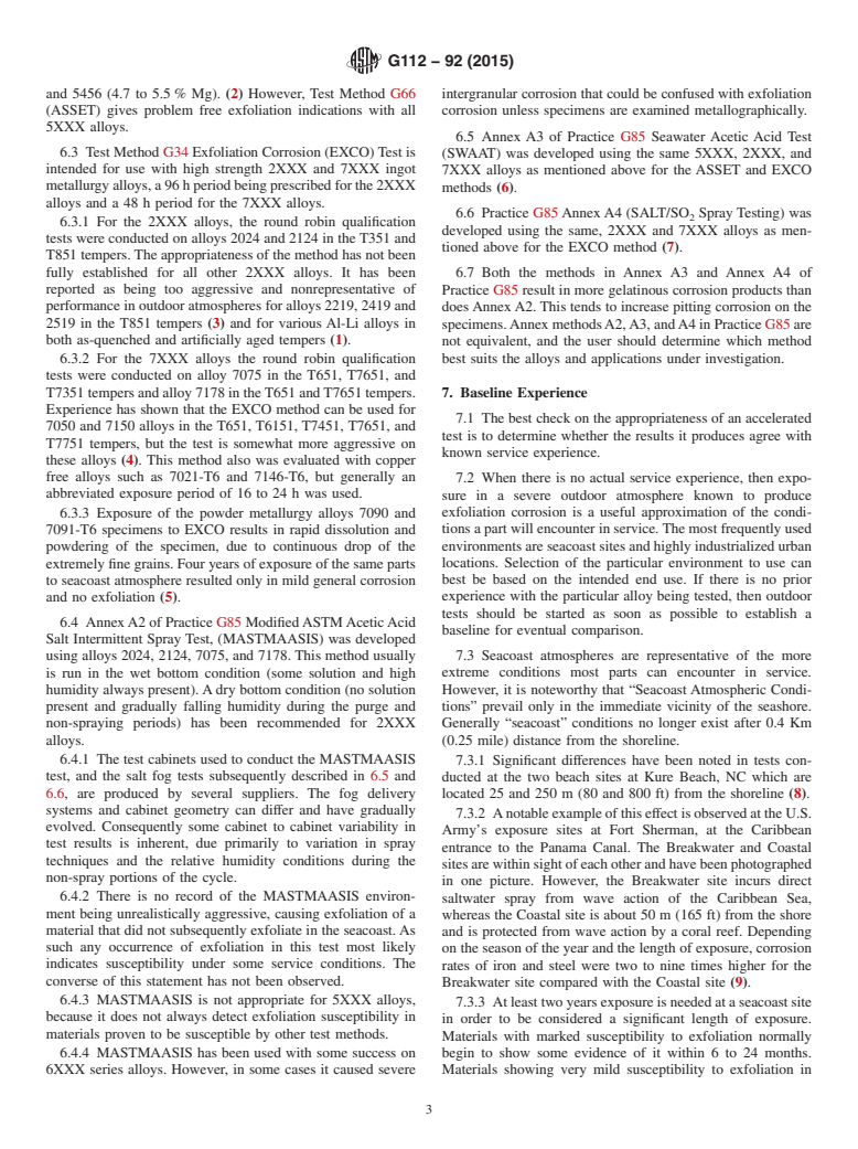 ASTM G112-92(2015) - Standard Guide for  Conducting Exfoliation Corrosion Tests in Aluminum Alloys