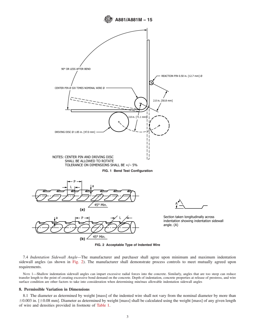 REDLINE ASTM A881/A881M-15 - Standard Specification for  Steel Wire, Indented, Low-Relaxation for Prestressed Concrete  Railroad Ties